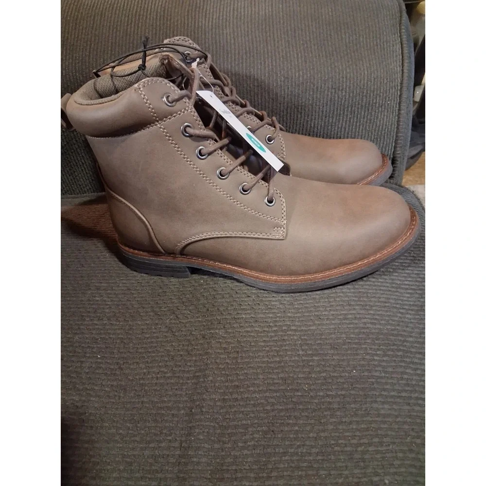 Goodfellow And Co Men's Jeffrey Combat Boots Brown 8‎ Lace-Up, Faux
